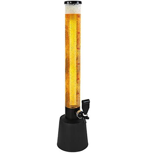 Jago® Biersäule mit Zapfhahn - 3.5L Volumen, 90cm hoch, Füllstandsanzeige,...