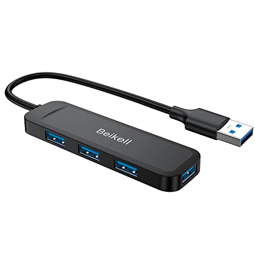 Beikell USB Hub, 4 Port Ultra Slim USB 3.0 Hub Datenhub Extra Leicht Super Speed...