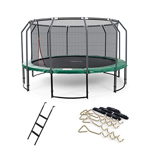 Ampel 24 Deluxe Outdoor Trampolin 490 cm mit innenliegendem Netz, Leiter &...