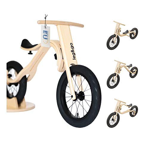 leg&go Laufrad aus Holz I 1-5 Jahre I Kinder Holzlaufrad 3 in 1 I mitwachsend &...