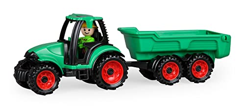 Lena 01625 Truckies Traktor mit Anhänger, stabiles Traktorset ca. 38 cm,...