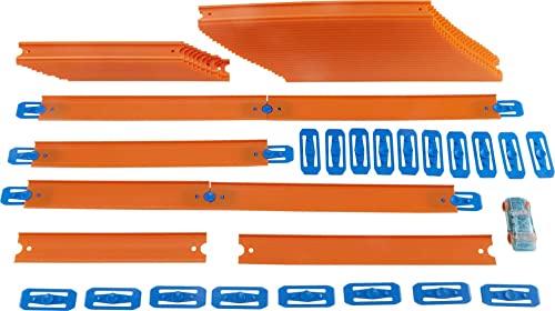 Hot Wheels FTL69 - ​Auto und Mega Track Pack, Spielzeug Autorennbahn ab 4...