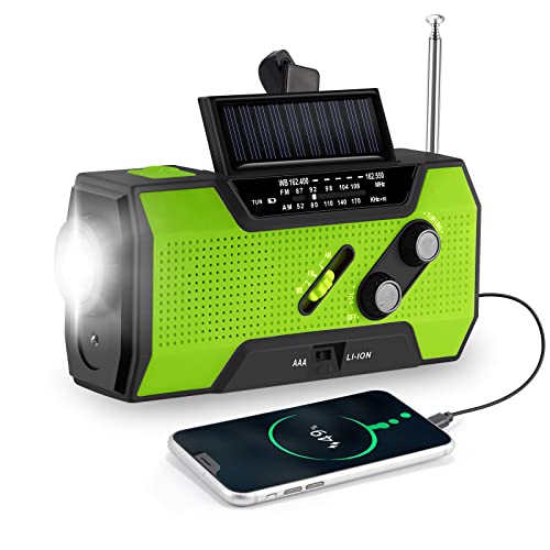 Kurbelradio mit Handyladefunktion Solar, FORNORM Tragbares Notfallradio...