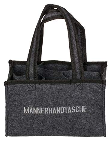 Out of the Blue 713163 - Männerhandtasche aus Filz mit 6 Fächern, ca. 24 x 15...