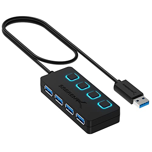 Sabrent USB hub 3.0, USB Adapter, USB Verteiler, USB 3 hub mehrfach...