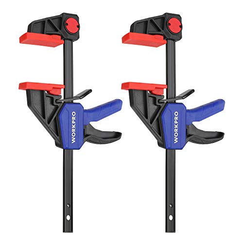 WORKPRO Einhandzwingen Set 2 Stück Schraubzwingen Spanner, Spannweite 150 mm...