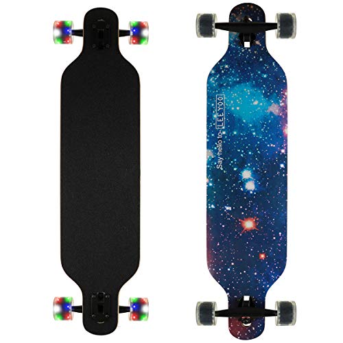 Longboard Skateboard Cruiser komplettes Board, sowie PU-Blinkräder, Ahorn...