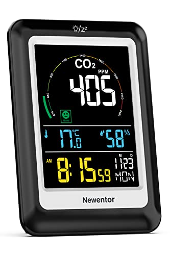 Newentor CO2 Messgerät, 4 CO2-Konzentrationsstufen mit Alarm und...