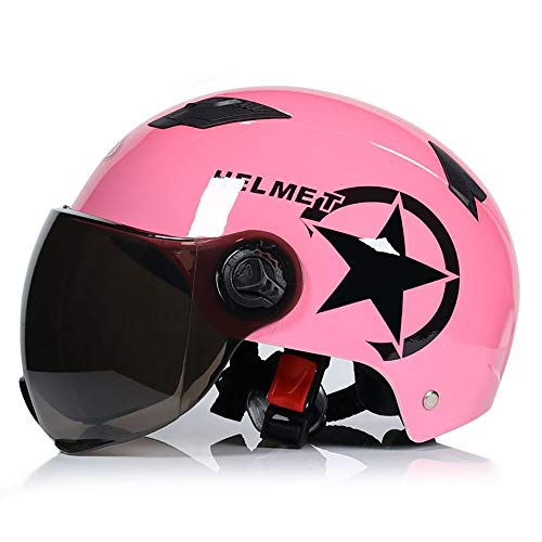 MAMAO Jethelm Fashionhelm Versenkbare Motorrad Helm Mit Visier Bobber...