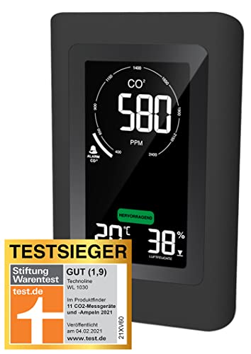 Technoline Co2 Messgerät WL1030, CO2-Anzeige, CO2-Ampel mit grafischen...