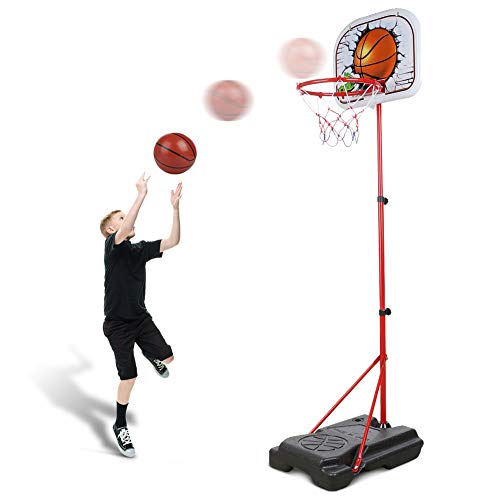 Abree Kinder Einstellbar Basketballkorb von 80 bis 170 cm mit Ständer...