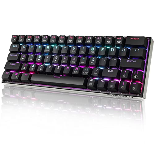 60% mechanische Gaming-Tastatur,Bluetooth 5.1 Verkabelte/Kabellose...