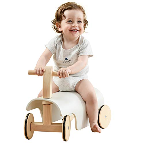 labebe Kinder Lauflernhilfe Holz Rutschauto Vierrad Push Spielzeug, Baby Walker,...