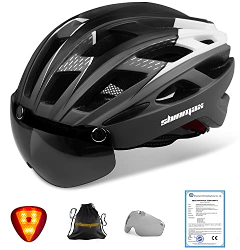 Shinmax Fahrradhelm,CE-Zertifikat,Fahrradhelm mit Abnehmbarer Schutzbrille...