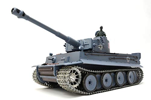 ES-TOYS RC Panzer Ferngesteuert mit Schussfunktion German Tiger I Heng Long 1:16...