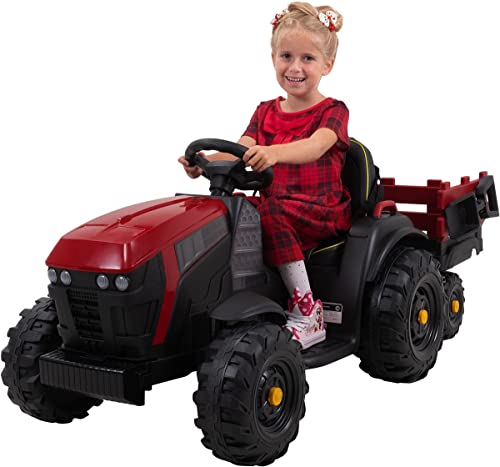 Actionbikes Motors Elektro Kindertraktor mit Anhänger - 2 x 12 Volt Motor - 12...