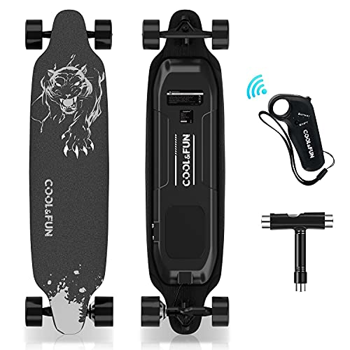 HOVERMAX Elektro Skateboard, 35,4x9 Zoll Elektrisches Longboard Skateboard mit...