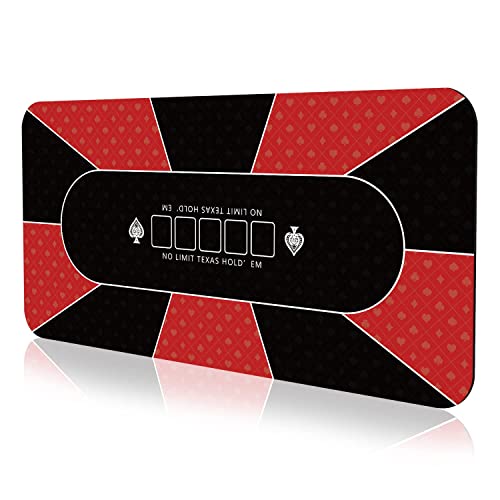 YUZPKRSI Profi Pokermatte 180 x 90cm, Texas Hold'em Pokerteppiche, Deluxe Poker...