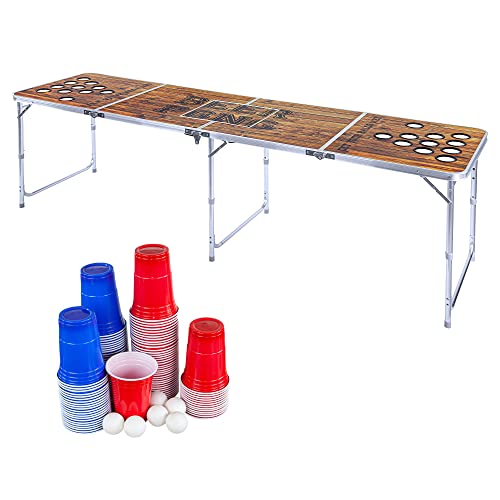 ALBATROS Beer Pong Tisch Set mit Kühlfach inkl. 100 Bechern und 6 Bällen -...