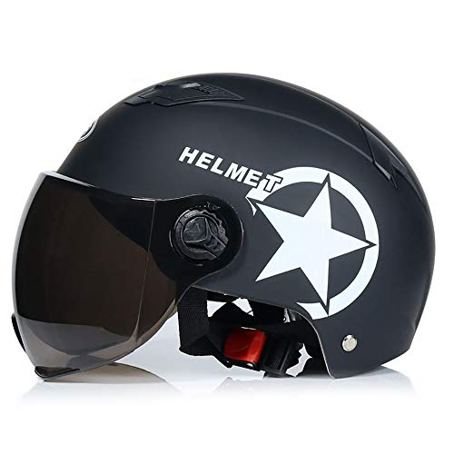 MAMAO Jethelm Fashionhelm Versenkbare Motorrad Helm Mit Visier Bobber...