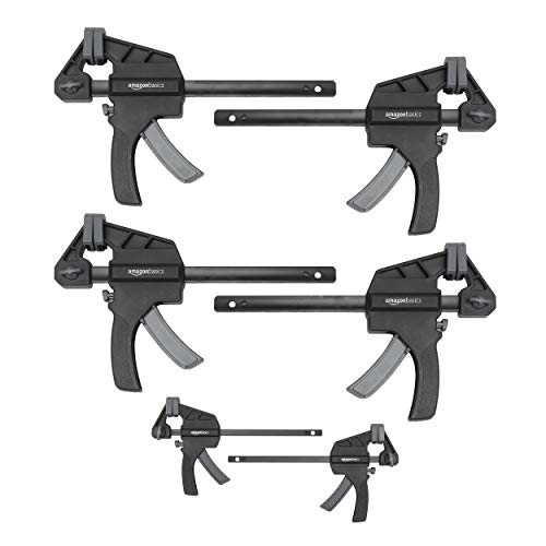 Amazon Basics Einhandzwinge, 6-teiliges Set, 2 Stück 10,16 cm, 4 Stück 15,24...
