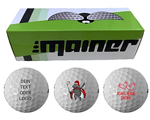 Emainer Golfball, 3 individuell mit Deinem Text oder Logo Bedruckte Golfbälle,...