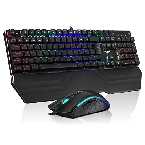 havit Mechanische Tastatur, Gaming Tastatur und Maus Set, RGB...