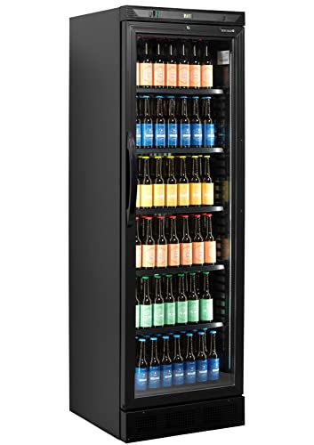 TefCold CEV425 BLACK, Flaschenkühlschrank in Schwarz, Brutto-/Nettoinhalt...