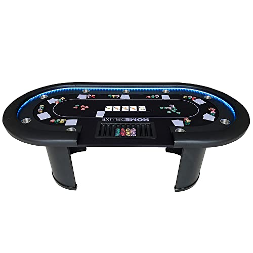 HOME DELUXE - LED Pokertisch Full House - Maße: 215 x 106 x 78 cm, für bis zu...