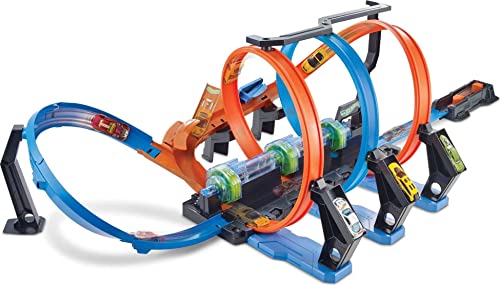 Hot Wheels FTB65 - ​Korkenzieher-Crash-Trackset mit motorisierten...