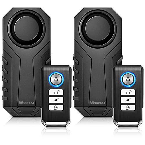 Wsdcam Fahrrad Alarmanlage 2 Pack, 113dB Laut Drahtlos Diebstahlsicherung...
