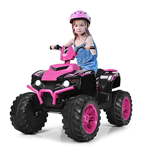 COSTWAY 12V Elektro Kinderquad mit Scheinwerfer, Mini Elektroquad mit Musik &...