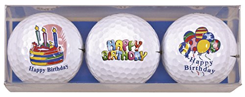 Zum Geburtstag - Golf-Geschenkset ' HAPPY BIRTHDAY ' bestehend aus 3 bedruckten...