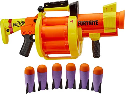 Nerf Fortnite GL Raketen-Blaster – Trommel für 6 Raketen, Pump-Action –...