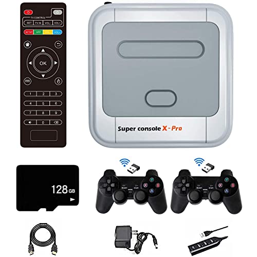 Super Console X Pro 128GB, Retro Arcade Spielekonsole WiFi mit 41000 Spiele + 2...