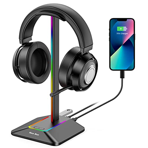 Kopfhörer Ständer RGB New Bee Headset Halterung mit USB Typ-C Ladegeräten und...