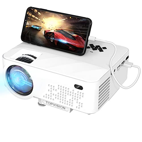 TOPVISION Mini Beamer mit Screen Mirroring, 7000 Lumen Heimkino Beamer Full HD...