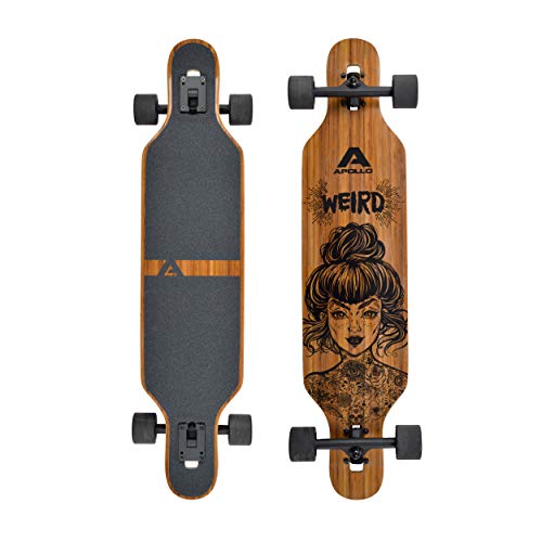 Apollo Longboard, Komplettboard mit Deck aus Bambus & Fiberglas, High-End Board...