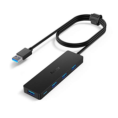 Aceele USB Hub 3.0 mit verlängertem 120cm Kabel, Ultra dünn USB Hub auf 4 USB...