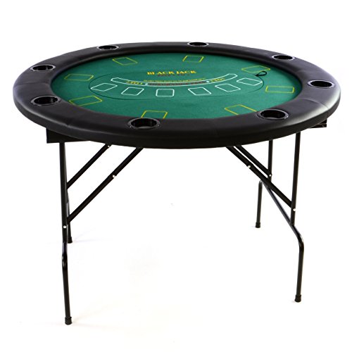 Profi Casino Pokertisch klappbar Rund Ø 120 cm; 4 in 1 Spiele: Poker, Roulette,...