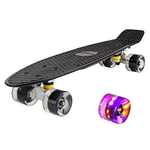 hausmelo Skateboard Mini Cruiser Retro Board Komplettboard für Anfänger Kinder...