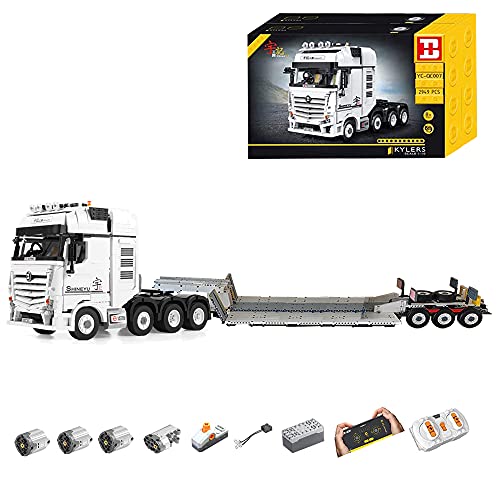 VSEG Technik LKW mit Anhänger, 4458 Teile Technik Truck Abschleppwagen...