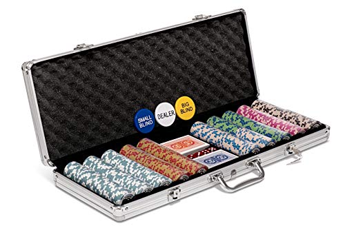 500-Teiliges Texas-Holdem Pokerset mit Großem Aluminium pokerkoffer von Poker...