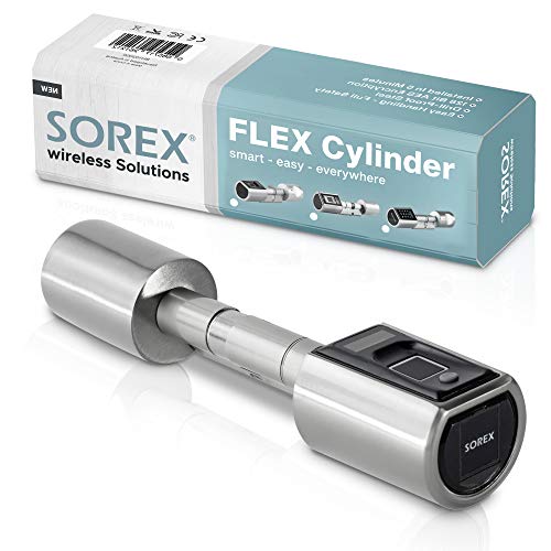 SOREX FLEX Elektronisches Türschloss mit Fingerabdruck, Smartes Schloss mit...