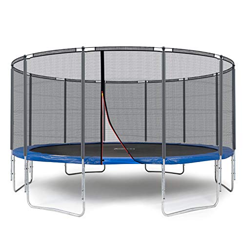 Ampel 24 Outdoor Trampolin 490 cm blau komplett mit außenliegendem Netz,...