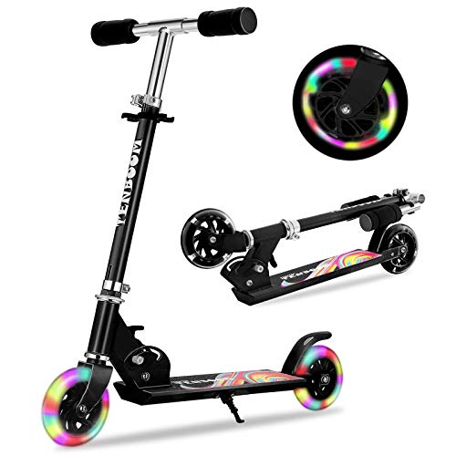 TENBOOM Roller Kinder Scooter 6 Jahre, 2 LED aufleuchten Räder Tretroller...