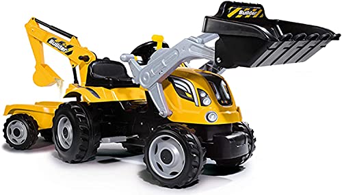 Smoby 7600710301 - Traktor Builder Max - Trettraktor mit Anhänger, Trailer...
