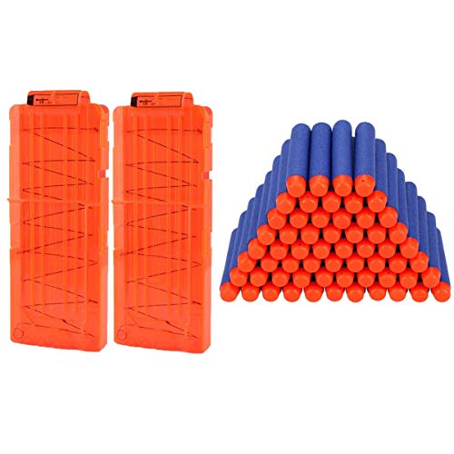 2 Stücke Soft Bullet Magazin für 12 Darts und 50er Nerf Darts für Nerf...