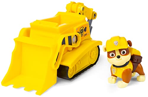 PAW Patrol Baustellen-Fahrzeug mit Rubble-Figur (Basic Vehicle/Basis Fahrzeug)