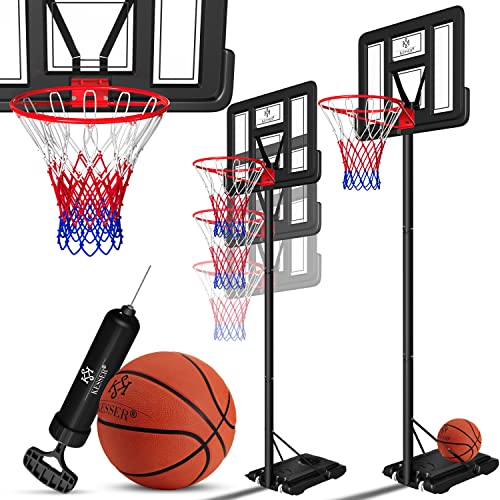 KESSER® Basketballkorb Premium mit Ständer Rollen Inkl. Basketball + Pumpe...